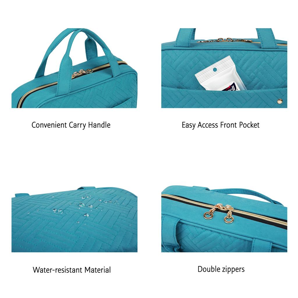 BAGSMART Toiletry Bag with Hanging Hook Water-resistant Makeup Bag Travel Organizer for Shampoo Full Sized Container Toiletries