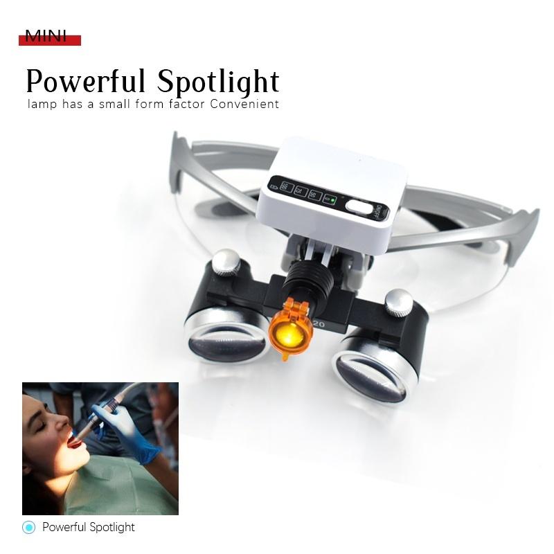 Dental Wireless Headlight 5W Magnetic Clip Head Lamp with 2 Batteries for Dental Binocular Loupes Adjustable Brightness Lamp