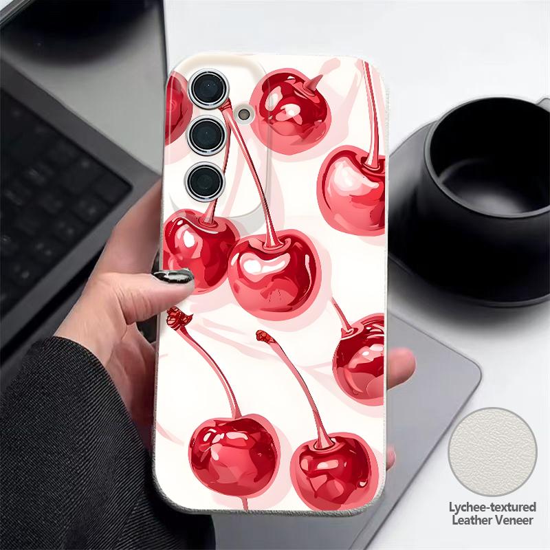 Lovely Cherry Fruits Print Case For Samsung A18 A57 A37 A17 A56 A36 A26 A16 A55 A35 A25 A15 A54 S21 FE S22 S23 S24 Plus S25 S26 Ultra Soft Cover