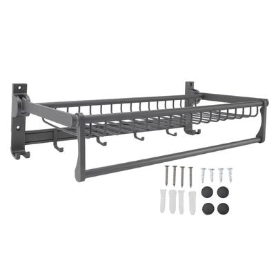 Klappbares Handtuchregal Rostfrei Raumaluminium Handtuchhalter Einfache Installation Wandmontiertes Handtuch