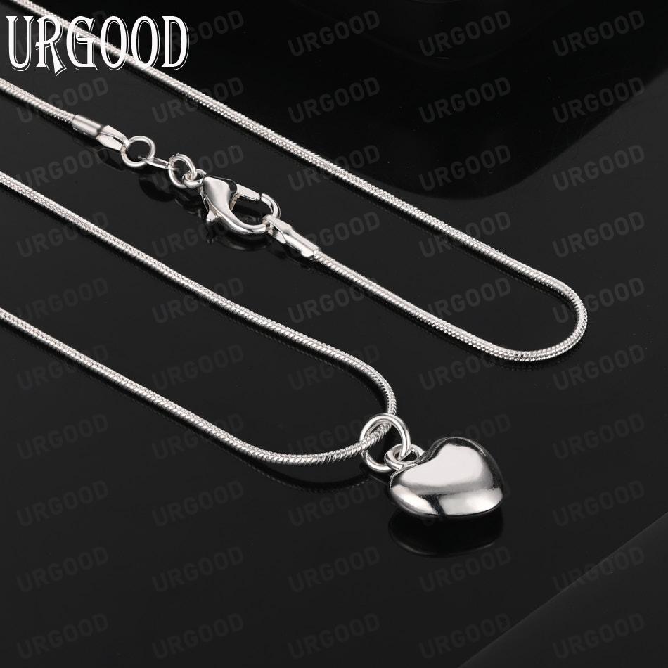 925 Sterling Silver Fashion Heart-Shaped Pendant Necklace - Exquisite Wedding Jewelry