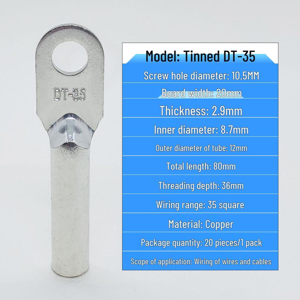 Tinned Copper Wire Terminals DT240/300/400 - Closed-End Connectors