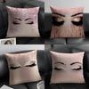 Makeup Eyelash INS Cushion Cover Natural Linen Organic Fabric DoubleSided Printing Sofa Home Decor Gift Pillow Case