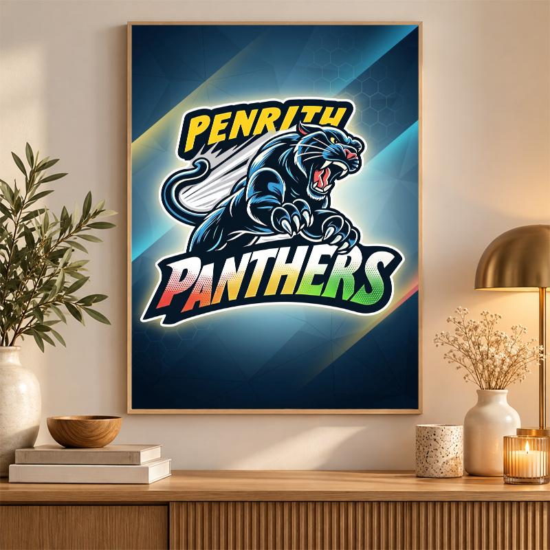 Penrith Panthers Diamond Painting Kit 5D Full Drill DIY Diamond Mosaic Wall Art Home Decor