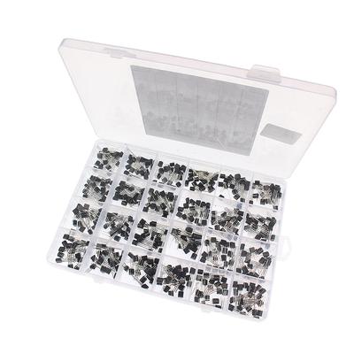 24 Values Transistor Assortment Kit Set Box,BC327 BC517 BC547 BC548 BC549 BC550 BC556 BC557 BC558 BC887 S8050 S8550 S9012 S9013