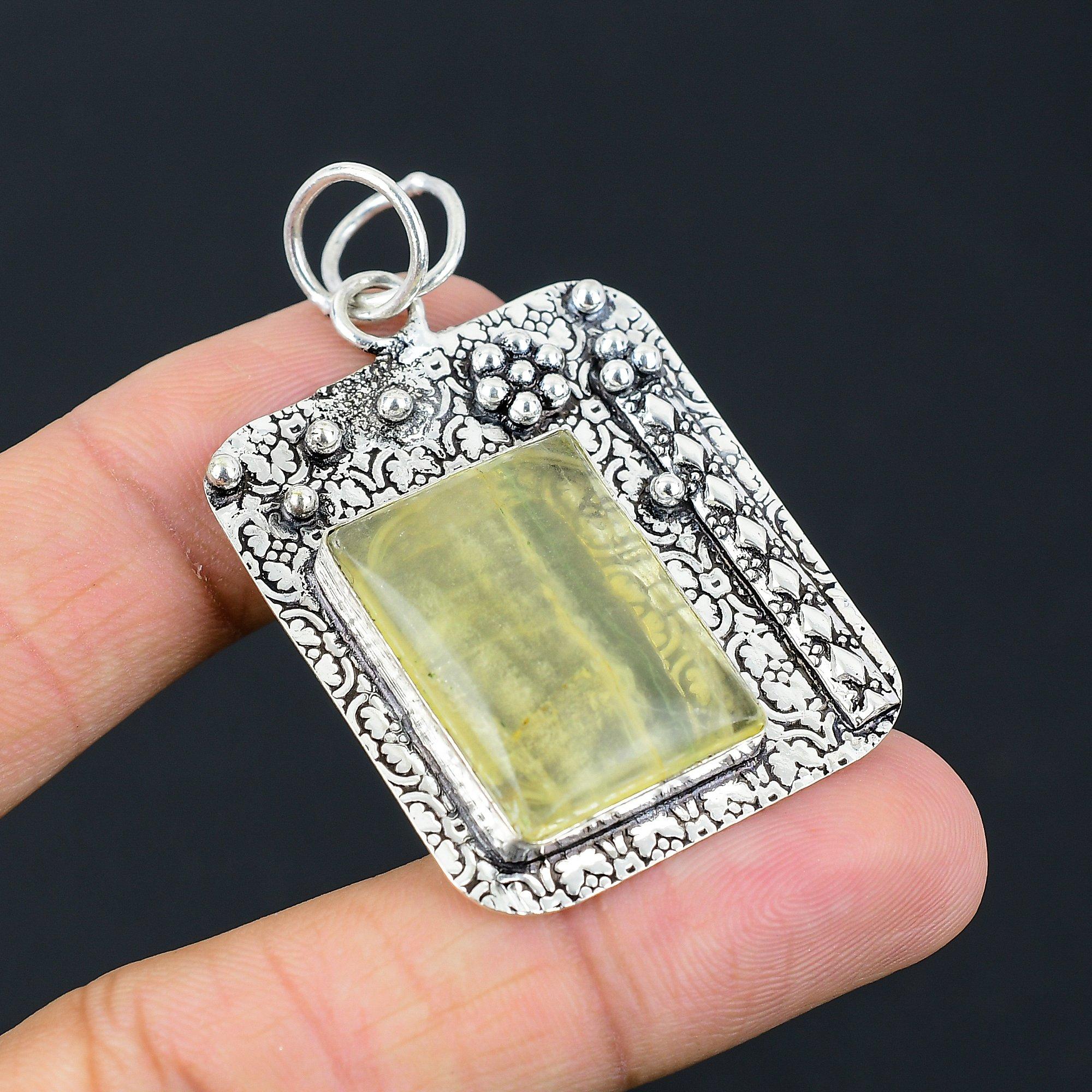 Daughters Day Deal 925 Silver Multi Fluorite Gemstone Boho New Pendant Jewelry