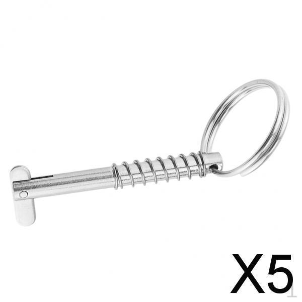 5xQuick Release Pin for Boat Bimini Top Deck Hinge Marine S Steel 316 6.3x76mm