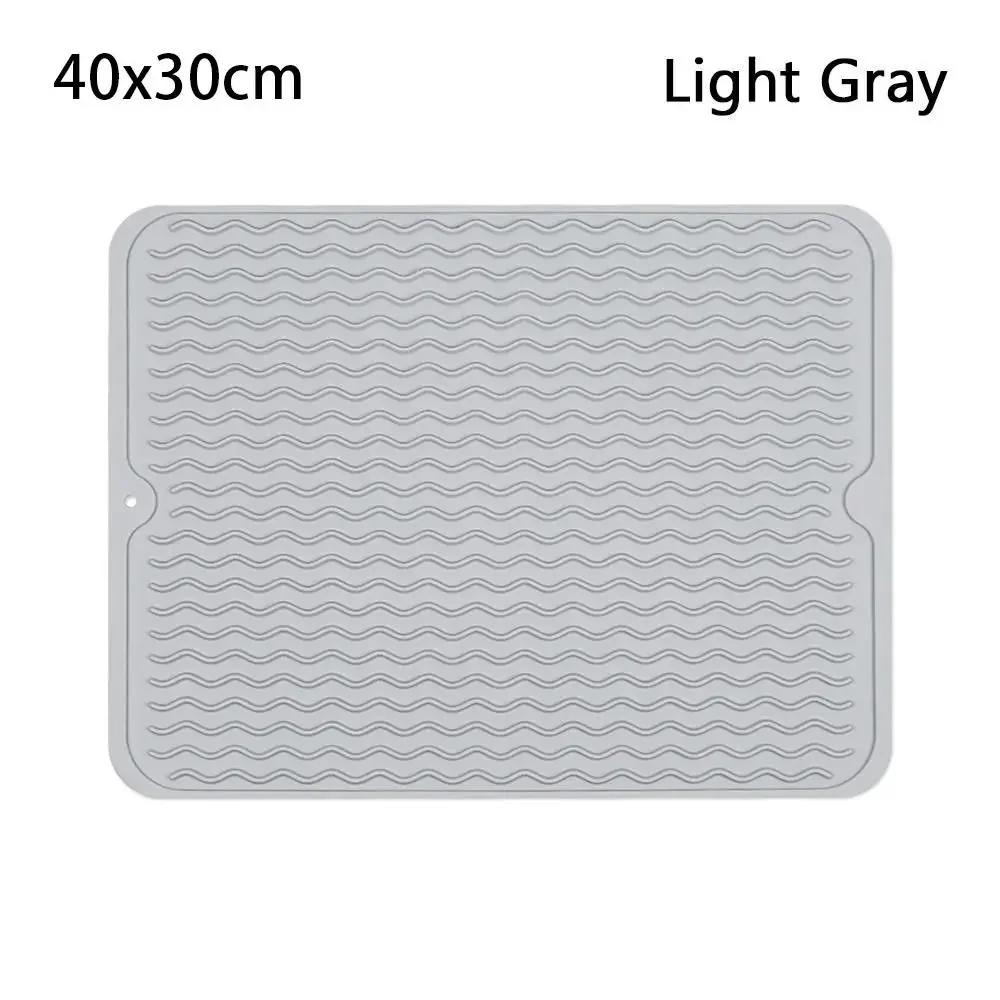 1Pcs Wave Draining Pad Silicone Drying Mat New Non-slip Dish Holder Table Mat Kitchen Placemat Foldable Heat Insulation Pad