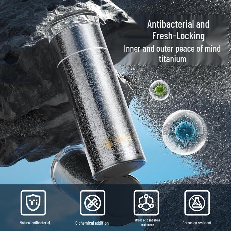 Temec Pure Titanium Insulated Tea Bottle with Infuser