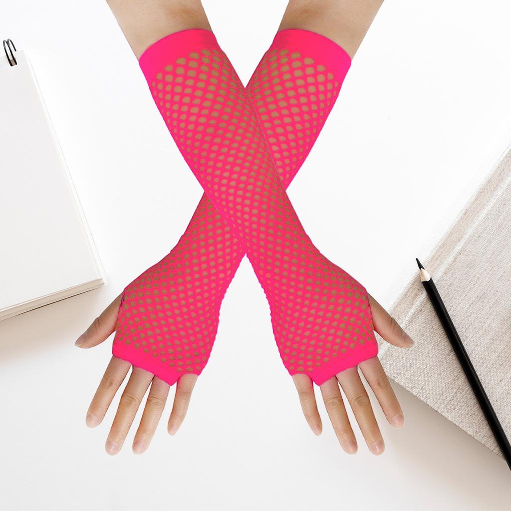Long Fishnet Gloves, Sexy Stretch Gloves For Nightclubs, Punk Gloves, European And American Openwork Mesh Gloves