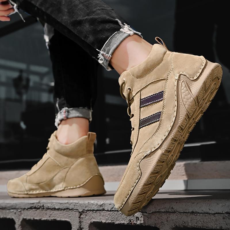 High Quality Men Fashion Ankle Boots Handmade Short Boots Classic Mid-Top Shoes Genuine Leather Motorcycle Boot Comfy Walk Botas