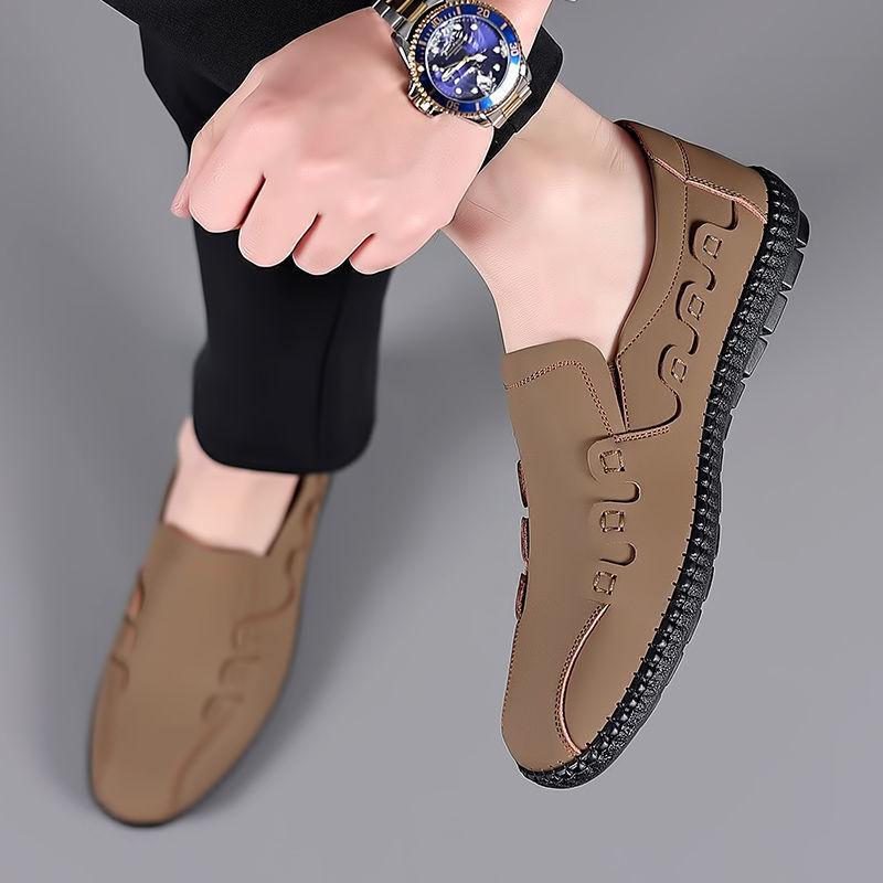 Small High-end British Style Leather Men's Shoes Genuine Leather Miscellaneous Goods Business Shoes Breathable Casual Leather Shoes