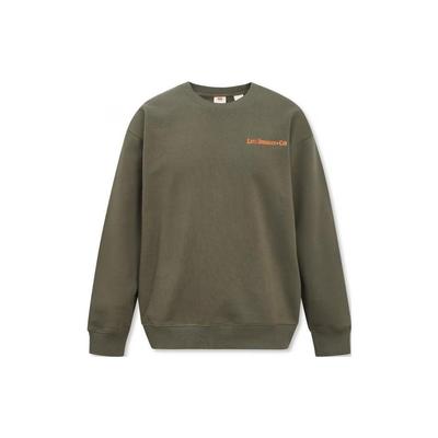 Levis Letter Design Vintage Loose Fit Long Sleeve Sweatshirt Men Sweatshirt Green A9359-0000