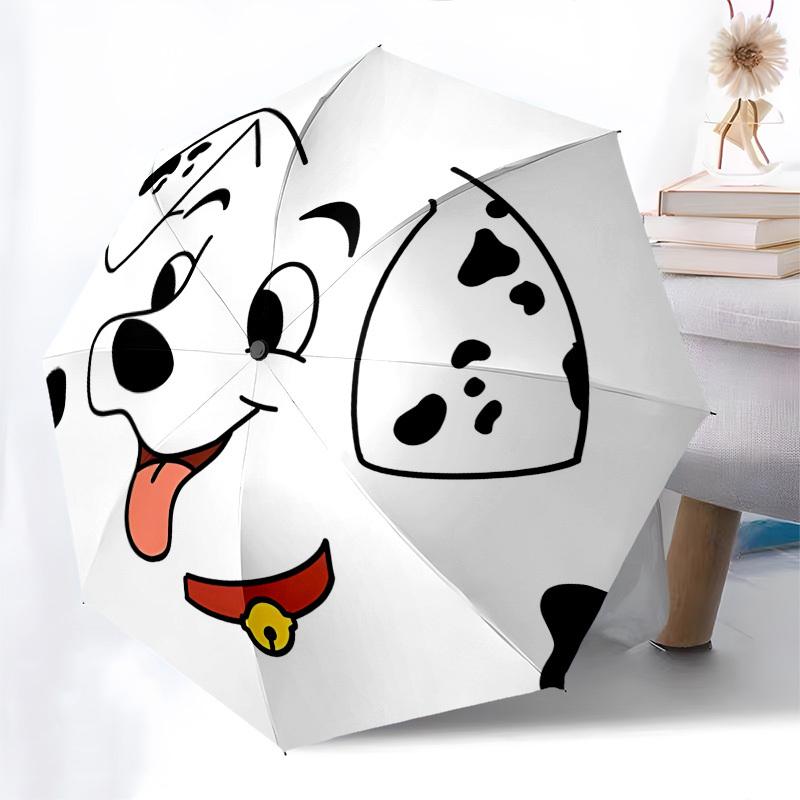 Dalmatian, Spots Themed Automatic Opening and Closing Umbrella, Brightly Colored 8-rib Portable Umbrella, Suitable for Men and Women, A Perfect Gift f