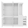 Extra Large Wardrobe 140 x 40 x 170 cm, with Drawers and Storage Compartments, Open Clothes Area with Storage Space, White (on the Right Side)