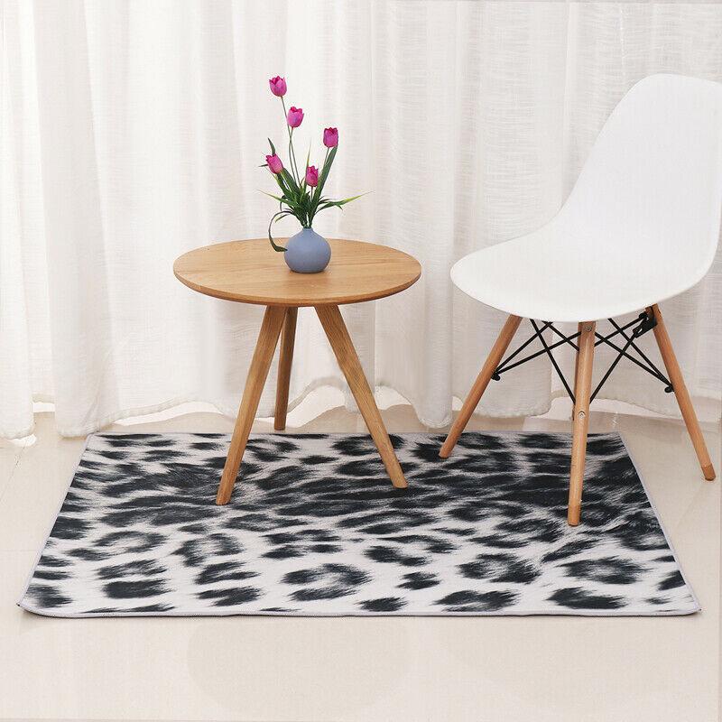 Animal Hide Rug Faux Fur Rug Soft Washable Bedroom Cowhide Carpet Mat Rug