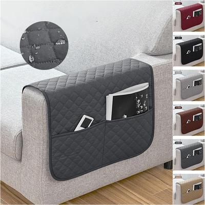 1PC Sofa Armrest Covers with Pockets Water Repellent Couch Arm Slipcover  Armchair Hanging Storage Bag for Remote Cellphone