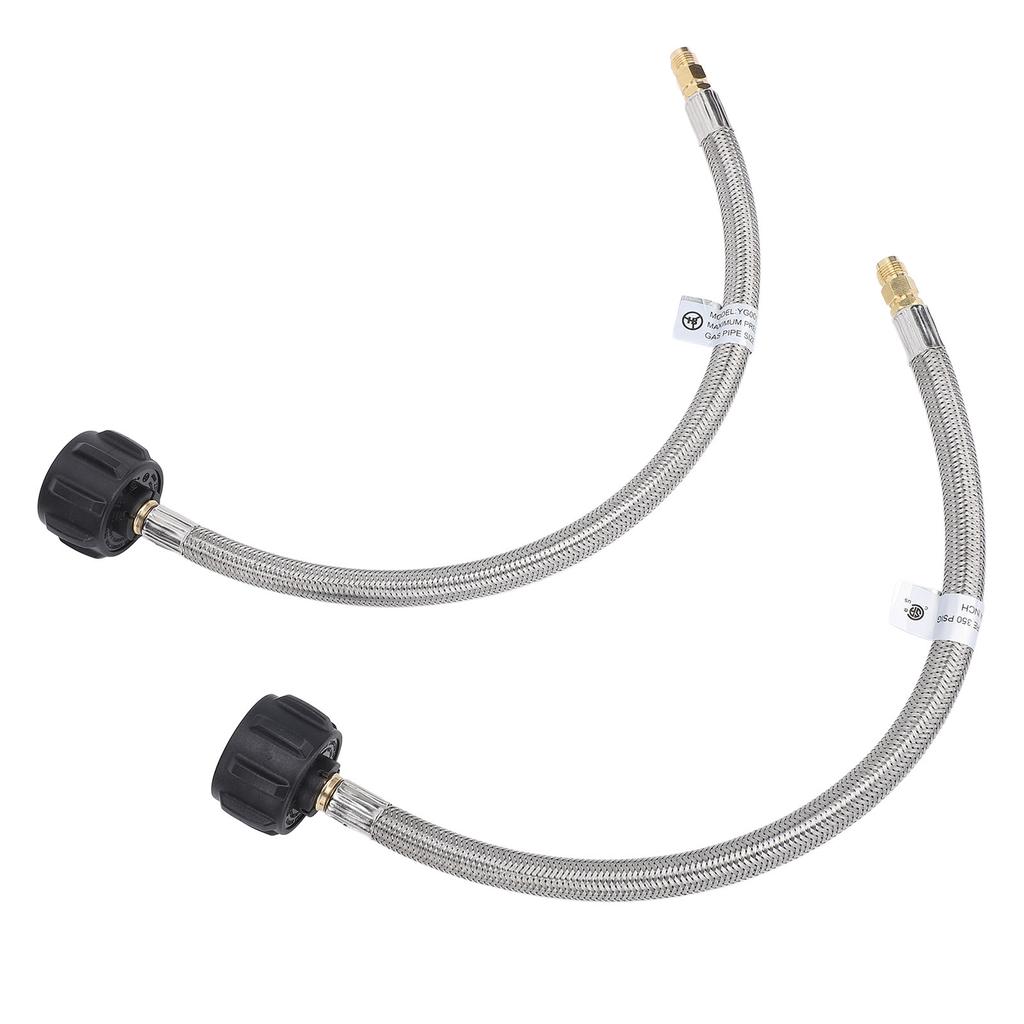 2pcs RV Pigtail Hose Connector 15inch 1/4in NPT High Pressure 2 Stage Auto Changeover Regulator Pigtail Hose for RV Van Trailer
