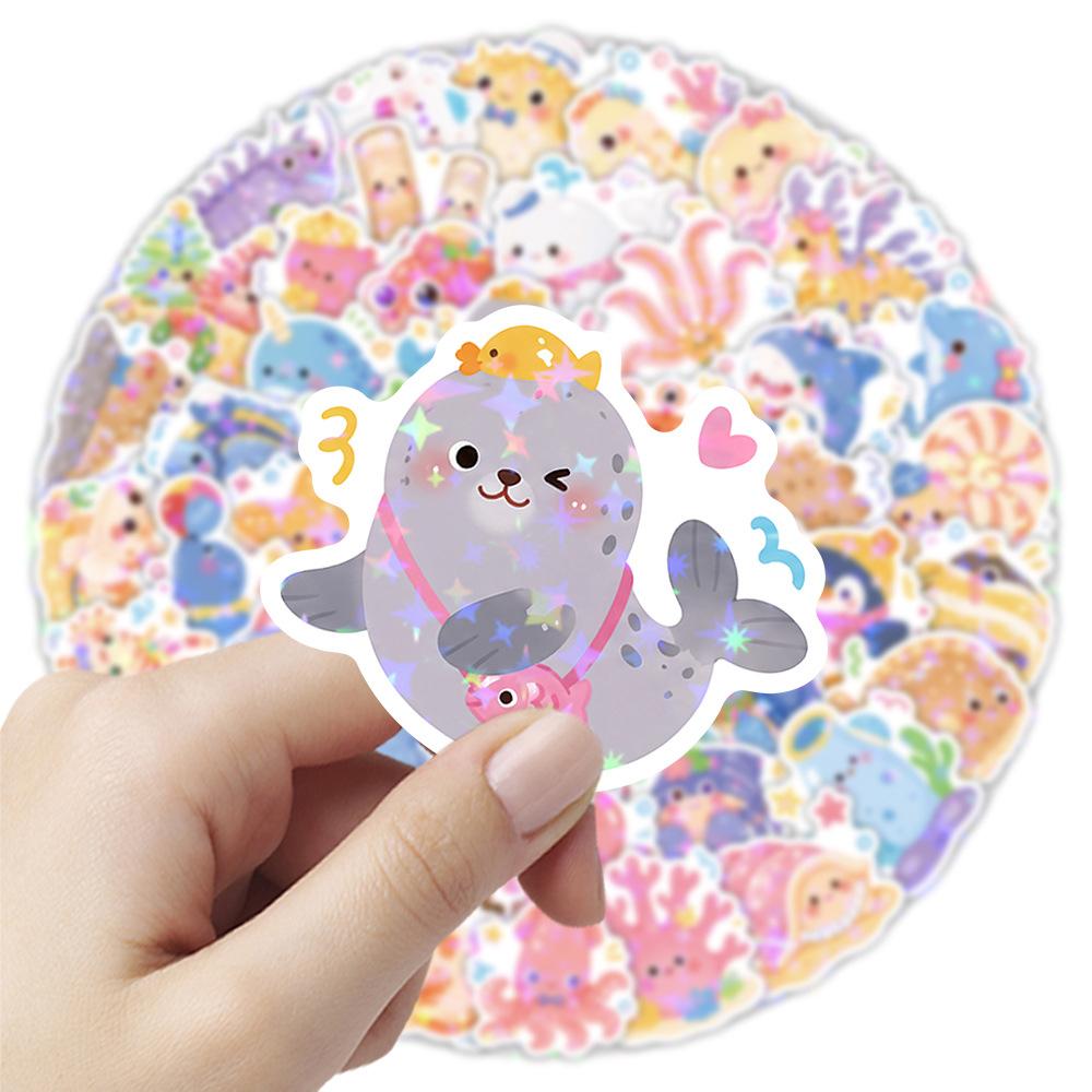 10/30/50pcs Cute Colorful Marine Life Stickers Aesthetic Ocean Animal Sticker DIY Stationery Phone Luggage Funny Graffiti Decals