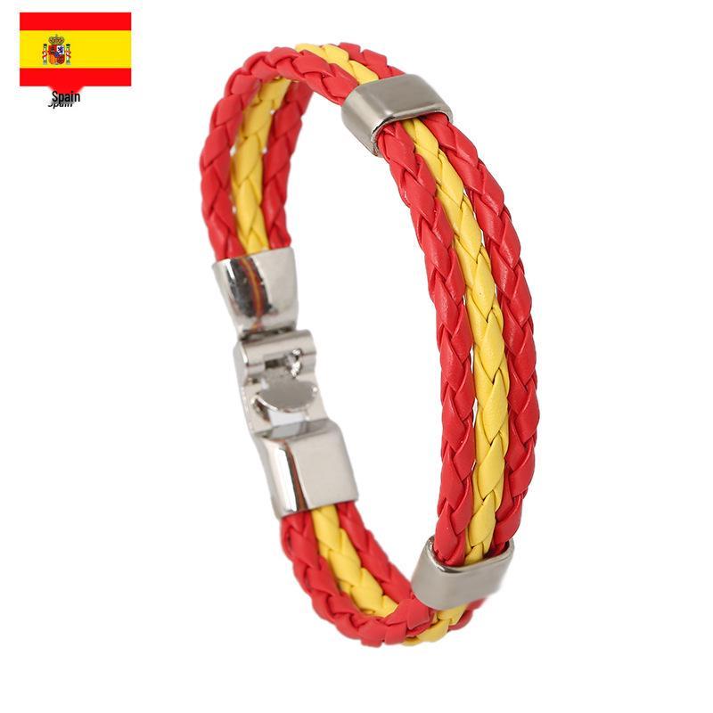 Nationalflaggenfarben PU-Leder-Geflechtarmband - Weltcup-Edition