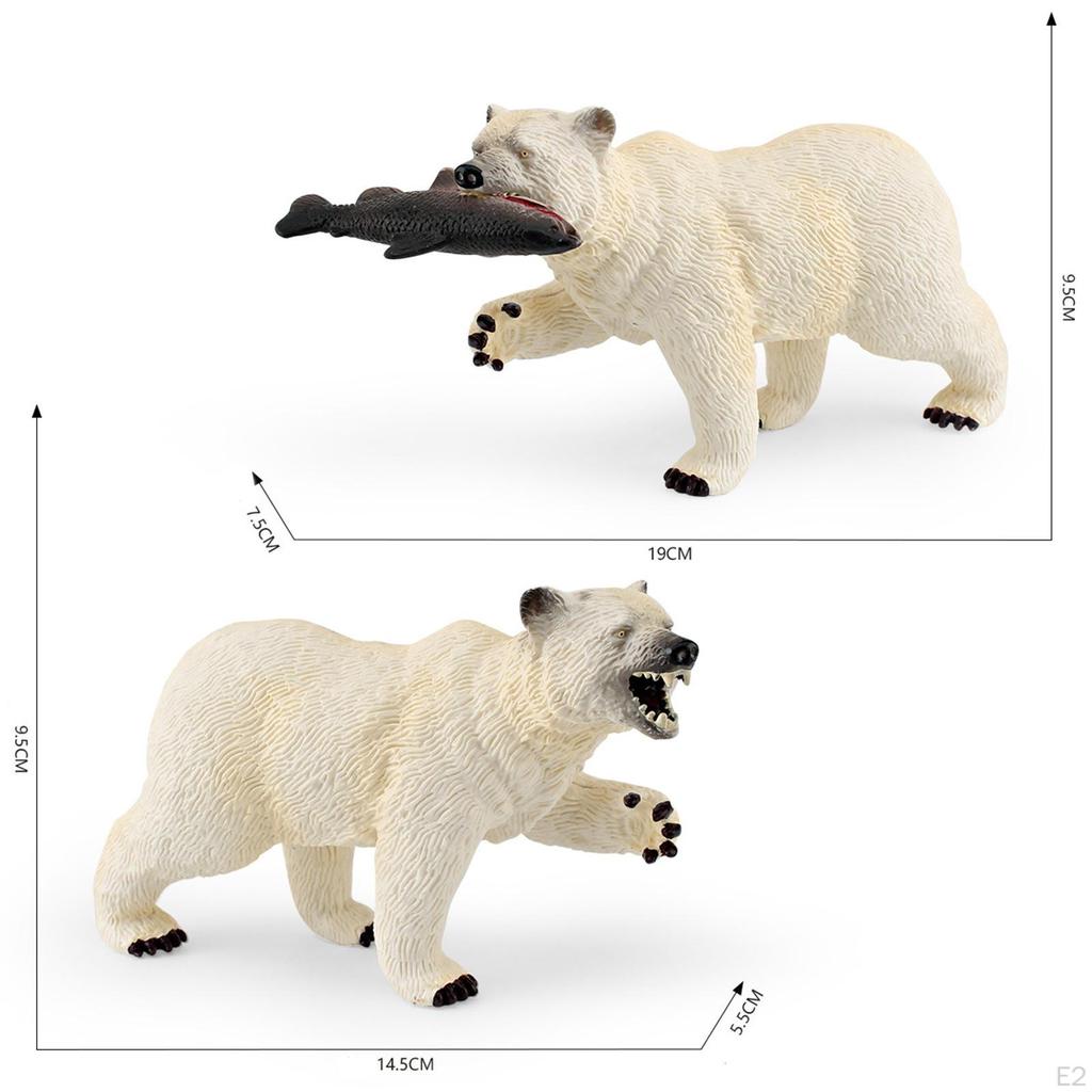White Bear Arctic Animals Model Miniature Realistic Playset Wildlife Animal Figurine for