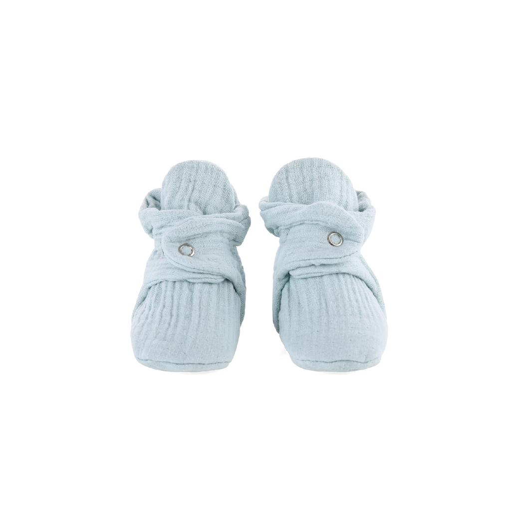 Babyschuhe aus Bio-Baumwoll-Musselin, Hausschuhe für Neugeborene, Beige