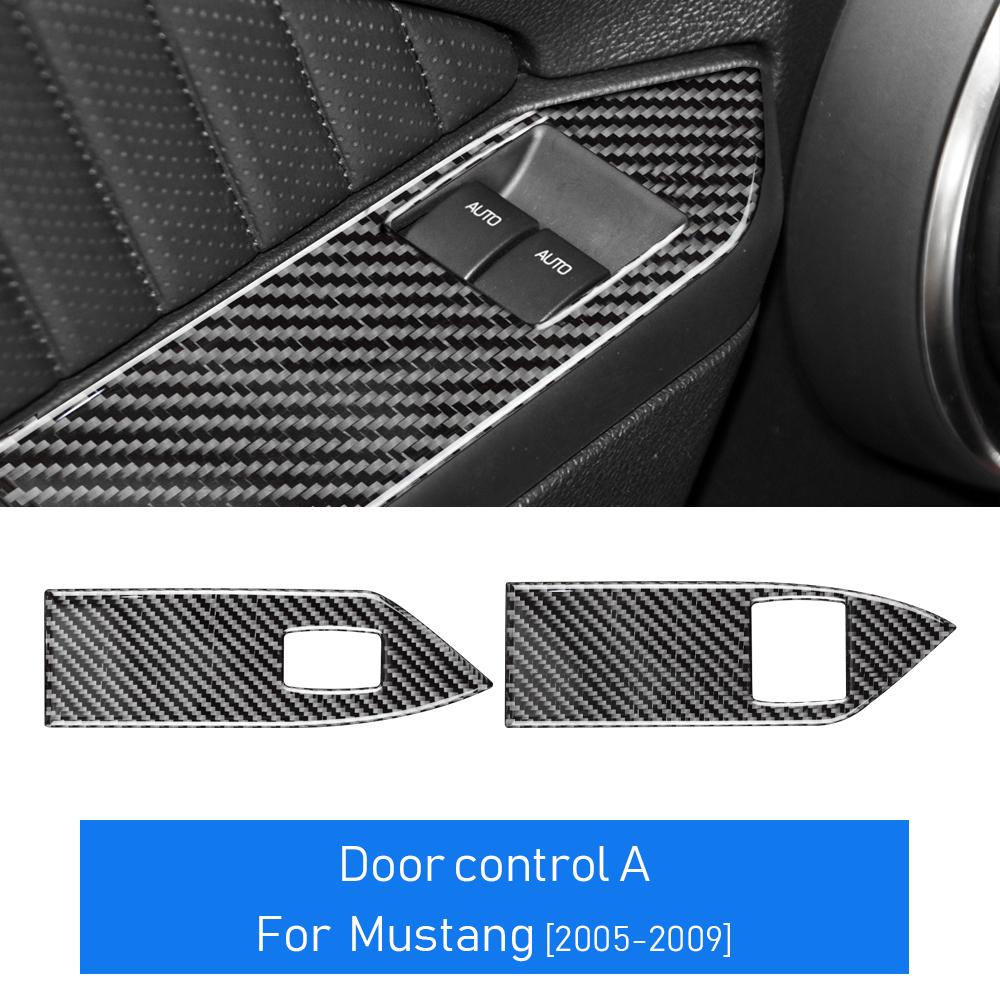 Real Soft Carbon Fiber Sticker For Ford Mustang 2005 2006 2007 2008 2009 Accessories Interior Trim Car Gear Shift Panel Cover