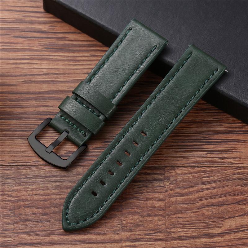 High-end Quick Release Genuine Leather Retro Men's Watch Strap - Crazy Horse Leather 18/20/22/24mm