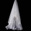 Vintage Pearls Tulle Bridal Veil Pearls Wedding veil Elegant Waist Length Drop Veil  Wedding Dress