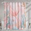 1 szt. Zasłona prysznicowa Ogon Syreny - Nadruk Koralowce i Muszle, Poliester, 71X71", 12 Haczyków, Można Prać w Pralkce, Motyw Podwodny