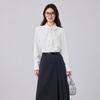 Women's Detachable Bow Tie Long-Sleeve Chiffon Blouse