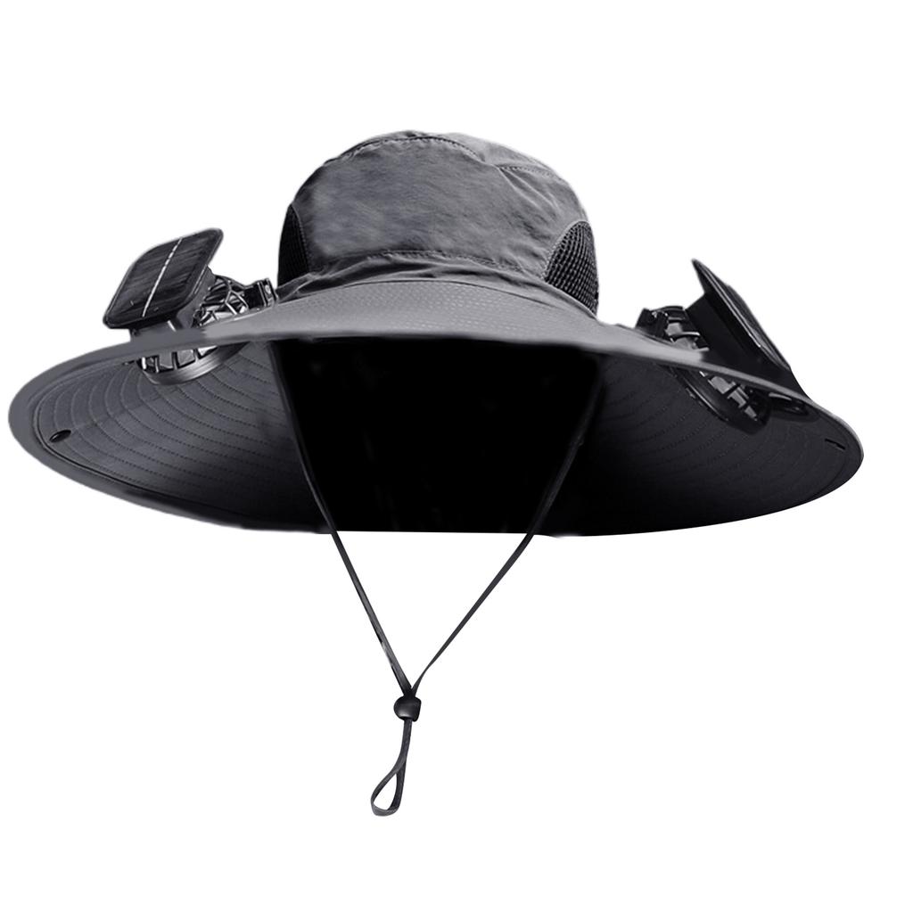 USB Rechargeable Fan Hat for Women Men Waterproof Solar Powered Fan Cap Sun Protective Hat Adult Cooling Fan Visor Hat