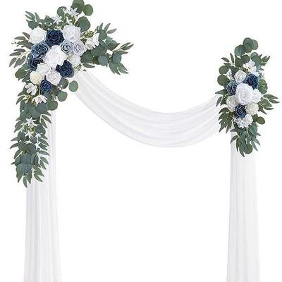 Artificial Arch Curtain Gauze Chiffon Simulation Flower Three-Piece Wedding Party Decoration Supply