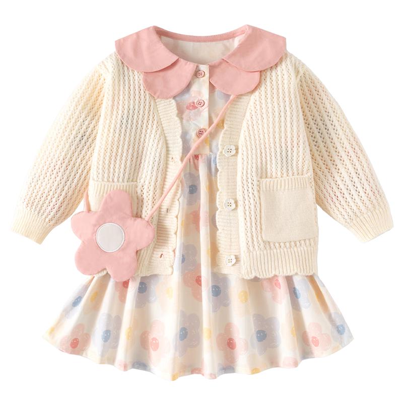 

Banxidi Girls Knit Cardigan & Princess Dress Set 90