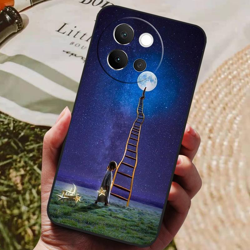 For VIVO V40 Lite 5G Case Soft Silicone Cover Black Bumper TPU For Vivo V40 Lite 5G Phone Cases V40Lite Shockproof Back Covers