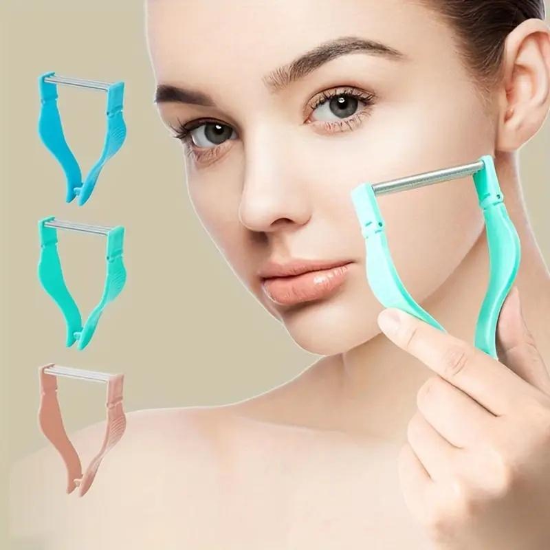 

Facial Hair Remover, Spring-Loaded Device - Painless & Portable, Safe for Sensitive Skin, Reusable, for Women/Men
