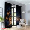 Set Of 2 Flat Printing Merry Christmas Curtains Cozy Winter Village Evening Scene Digital Printed Polyester Drapes Family Party Curtain Made