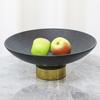 Simple Ceramic Fruit Plate Ornaments Light Luxury Model Room Sales Office Tall Round Ring Pattern Snacks Dried Fruit Plate Ornaments