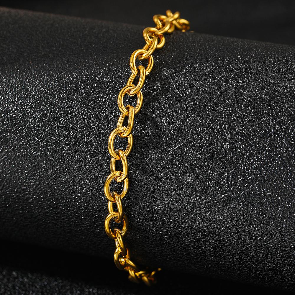 Stainless Steel Anklets Minimalist Temperament Glossy Chain Hip-Hop Retro Anklets For Women Zircon Everyday Wear Gifts New In