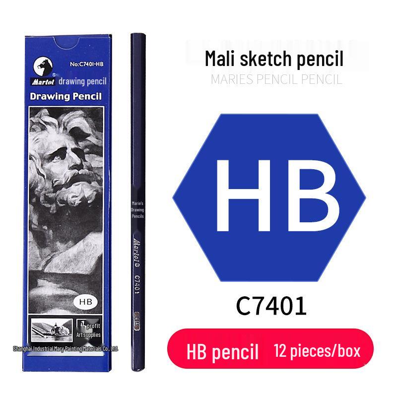 Mali Student Sketching & Drawing Pencil Set: Includes 2B, 4B, 14B soft, medium, hard, and charcoal pencils ideal for art exams.