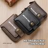 TLZS3 Retro PU Leather Car Buckle Short Coin Purse Credit Card Wallet For Mercedes Benz AMG C180 C300 W124 W176 W177 C200 C260 GLC CLE