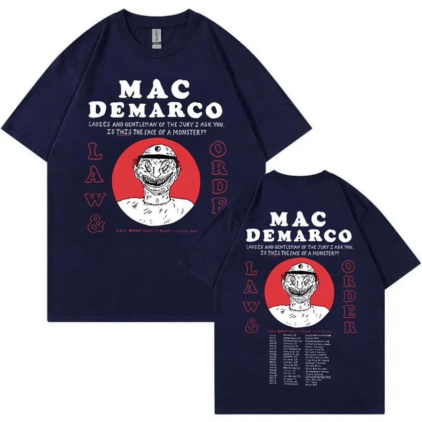 Singer Mac Demarco Law & Order Double Sided Print T-shirt Men Women Fashion Vintage Oversized Tshirt Men's Casual Cotton T Shirt