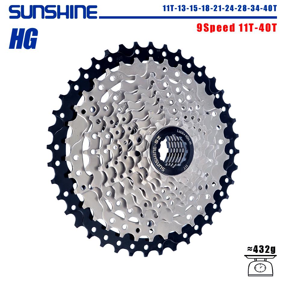 SUNSHINE Fahrradkassette 8/9/10/11/12-fach MTB Ritzel 11T-32T/36T/40T/42T/46T/50T/52T HG-Struktur Freilauf für SHIMANO/SRAM