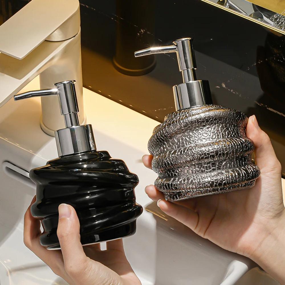 Ceramic Bottle Soap Dispenser Hotel Toilet Hand Wash Liquid Press Bottles Body Wash Shampoo Dispensing Shampoo Bath Gel Bottle