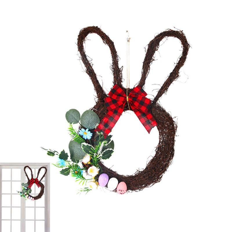 

Bunny Wreath Bunny Shaped 18.9Inch Artificial Wreath With Bow Knot Rattan Bunny Wreath Rabbit Plant Garland Decoration For Front China Mainland