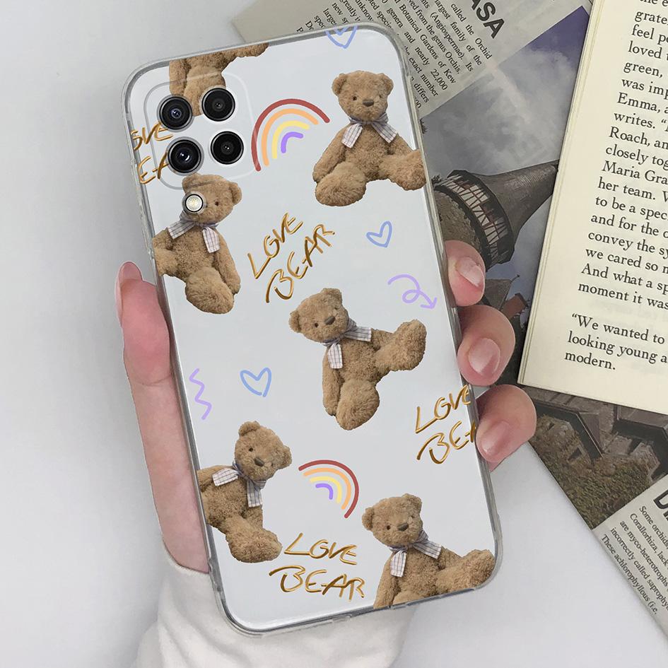 Phone Case For Samsung Galaxy A22 4G 5G Cover Silicone Transparent Fashion Love Heart Butterfly Protective For Samsung A 22 Capa