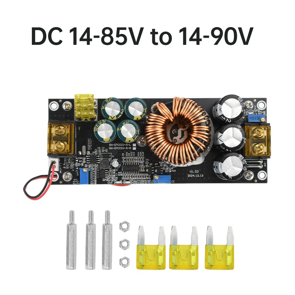 DC-DC 1500W 30A Voltage Step Up Boost Converter CC CV Power Supply Module Step Up Constant Current Module 10-60V to 12-97V Fan