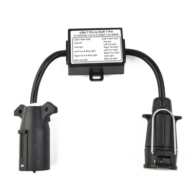 Trailer Connector Light Converter US Vehicle 7Pin Blade Socket To EU 7Pin Round Plug Connector Easy Installation
