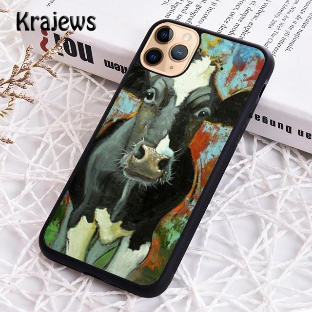 Krajews Animal cattle cow watercolor painting Phone Case For iPhone 17 Air 16 15 14 plus 11 12 13 pro max coque Fundas