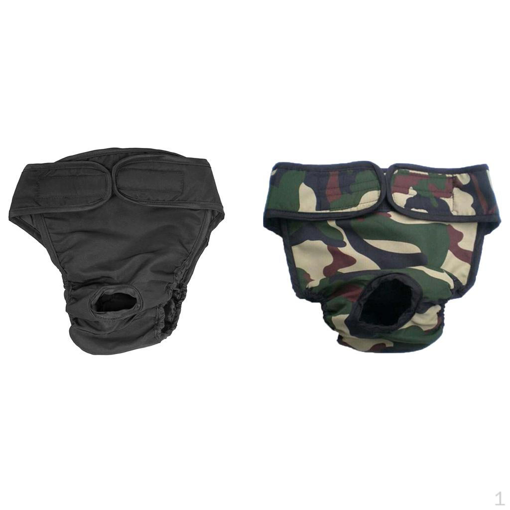 

2Pcs Reusable Pet Dog Physiological Pants Female Diapers L ( & Black )
